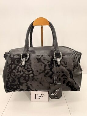 Diane Von Furstenberg Burnout Haircalf Leather Satchel Bag Women’s Medium